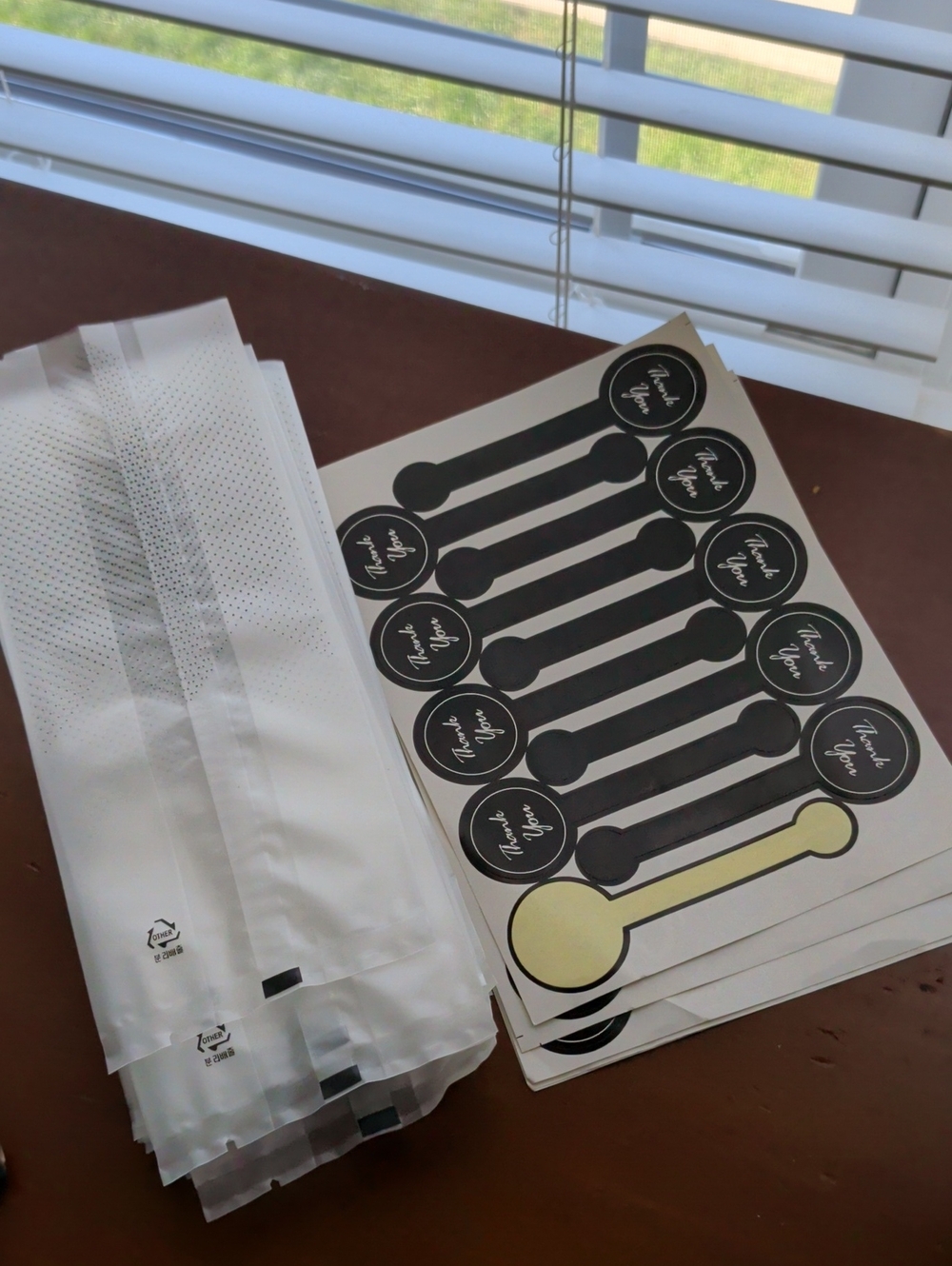 Black and Gold 'Thank You' Sticker Seals - Party Favor Labels x28